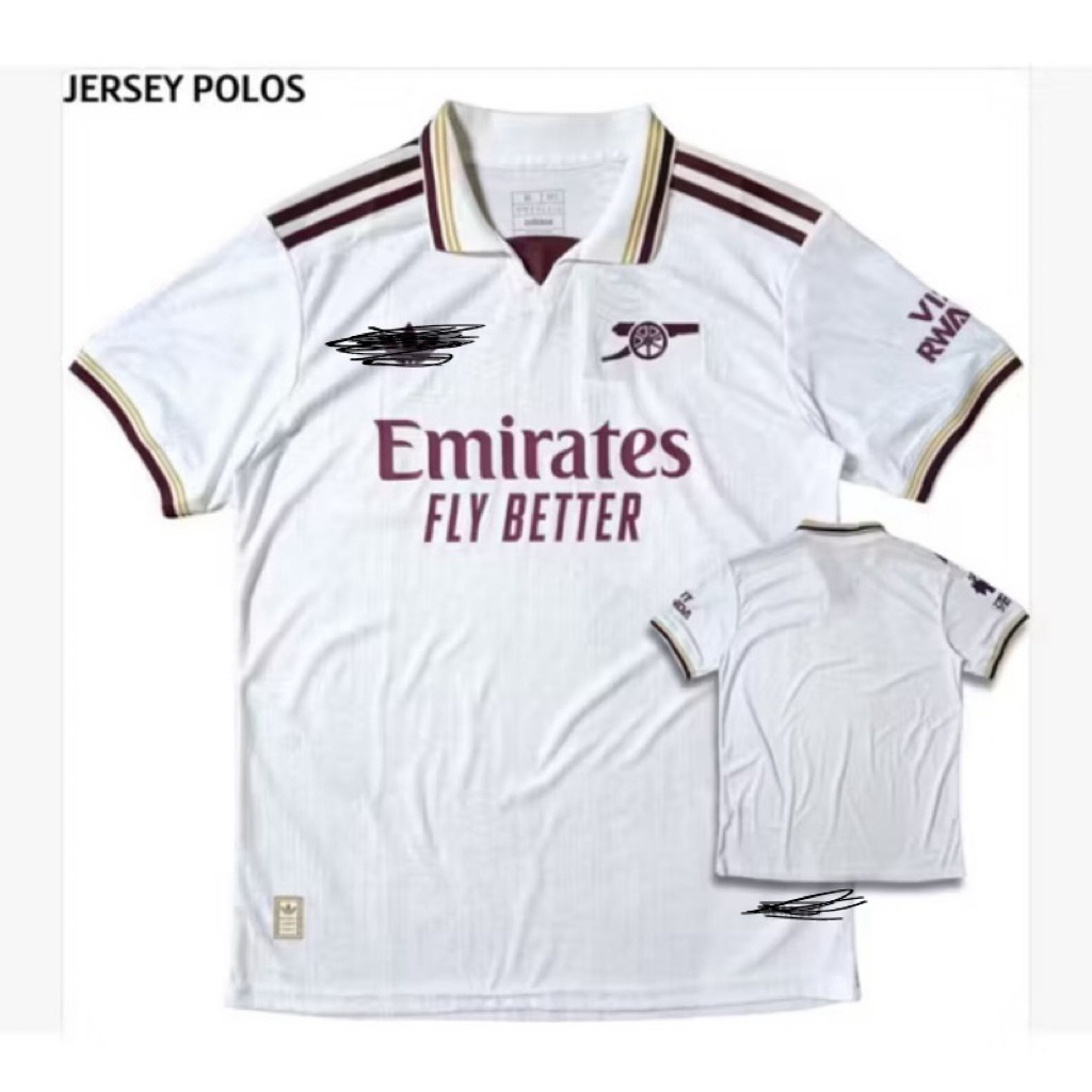 Jersey Kaos Baju Sepak Bola Arsenal Home Away 3rd Third Putih White Training Latihan Prematch Big Si