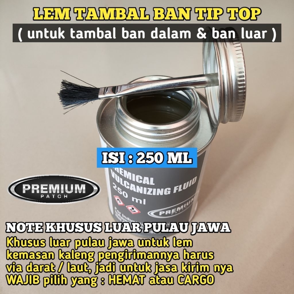 Lem Tambal Ban Tip Top PREMIUM isi 250ml - Lem untuk tambal ban dalam dan ban luar - BESTPATCH PREMI