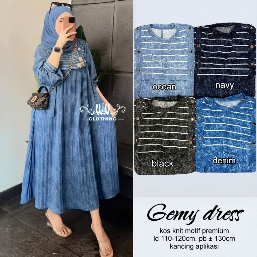 gemy dress knit premium by w&w moca dress korean style midi dress knit gamis rajut simple elegan dre