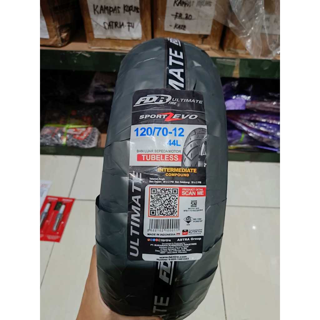 Ban Luar FDR 120 / 70 RIng 12 Sport Zevo TUBELESS