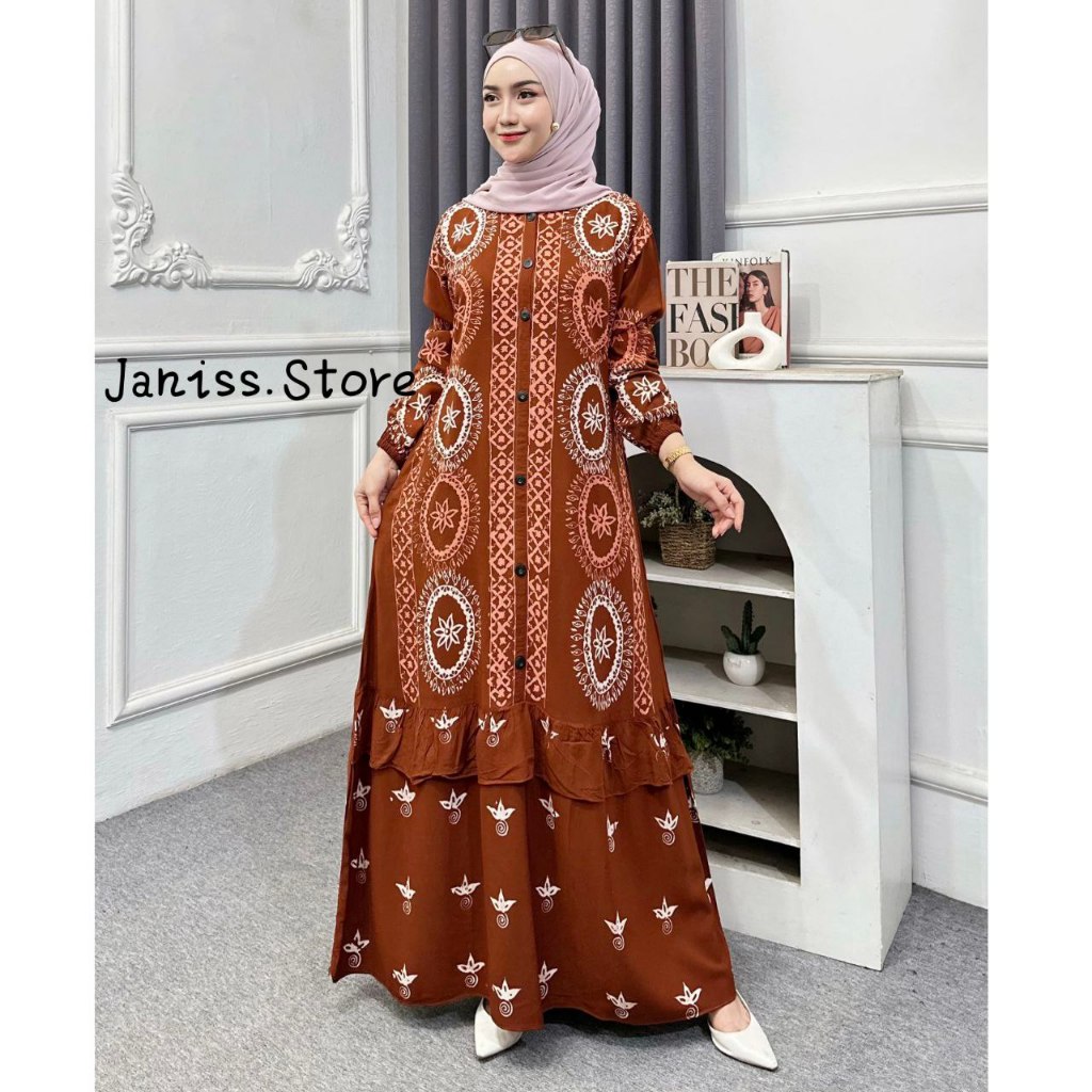 TERBARU Gamis Twill Rayon Jumbo LD 130 Gamis Batik Pekalongan Gamis Simple Elegan
