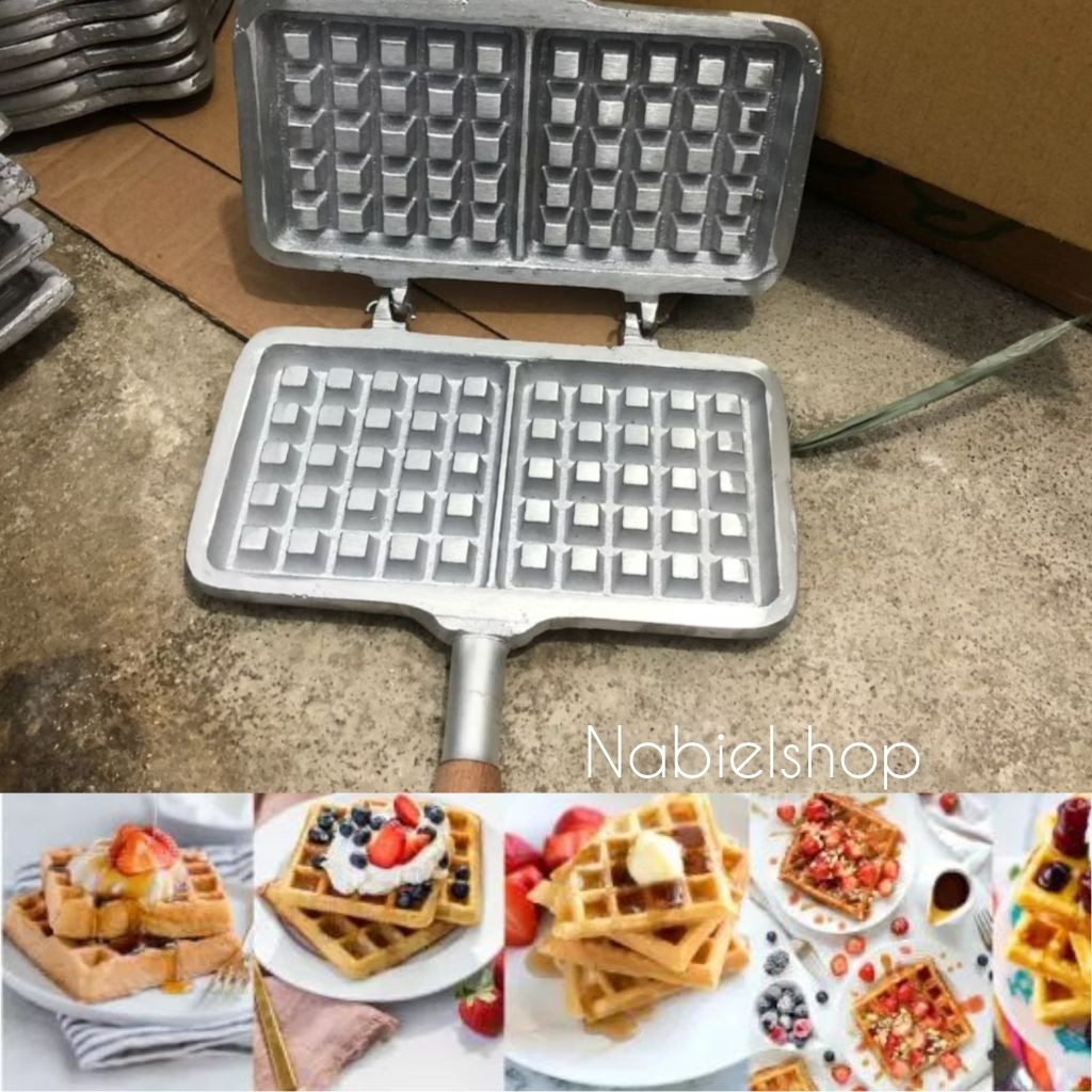 Cetakan kue waffle maker taiyaki motif kotak persegi