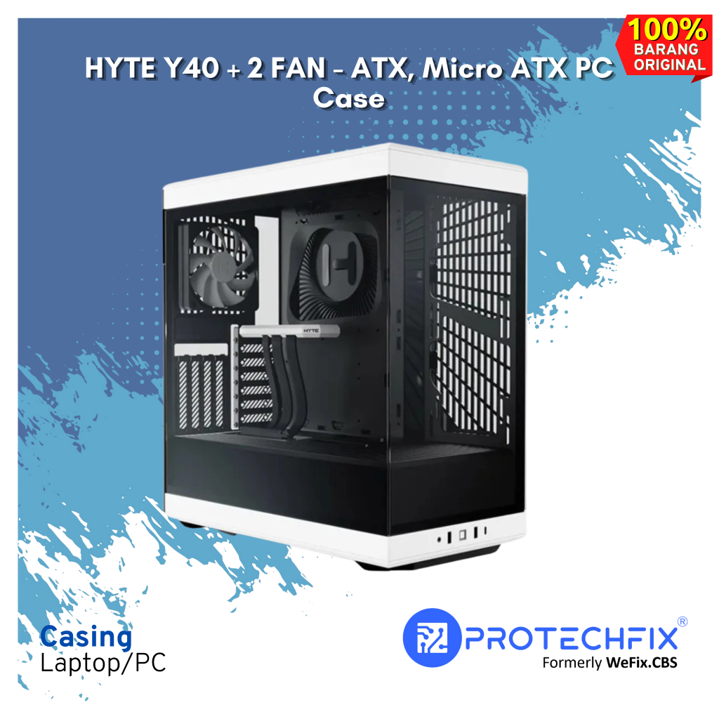 HYTE Y40 + 2 FAN - ATX, Micro ATX PC Case