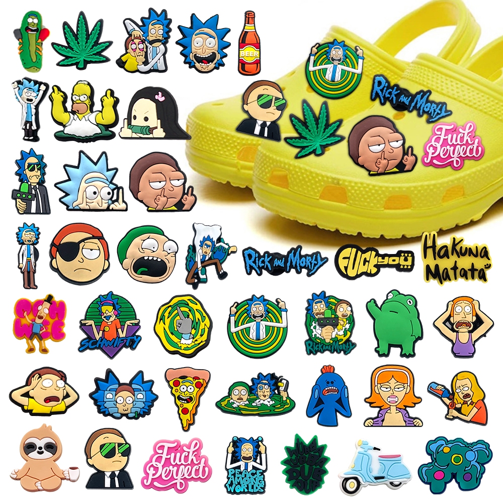 Hot 1PCS Kartun Daun Hijau DIY Karakter Fashion Sandal Pin Aksesoris Sepatu PVC Sepatu Tempelan Meng