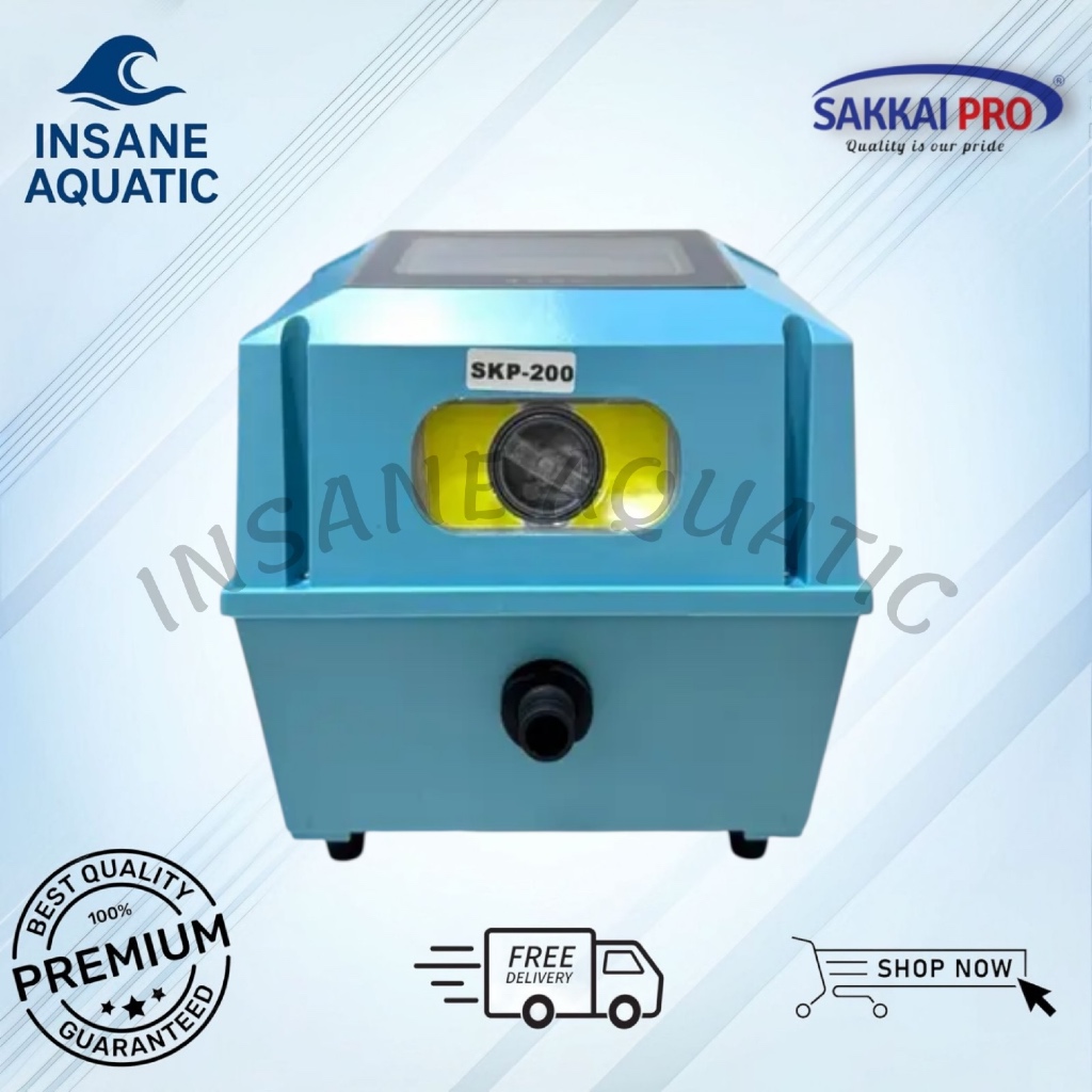 MESIN POMPA UDARA AERATOR KOLAM ACDC AC DC SAKKAI PRO SKP 200 AIRPUMP BATERAI 2IN1 AERATOR DAN LAMPU