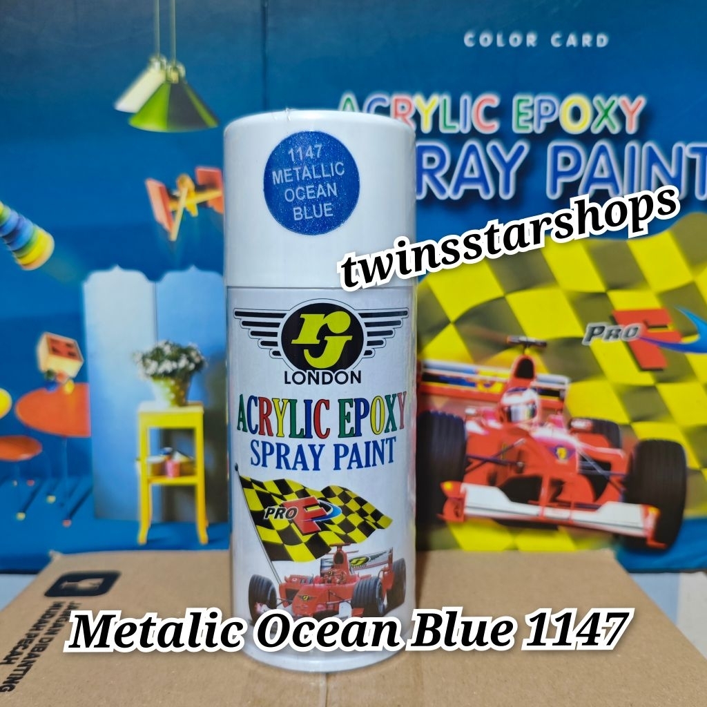 Pilok Pilox Pylox Cat Rj Metalic Ocean Blue 1147 Biru Metalik Glossy London Spray Paint 150cc