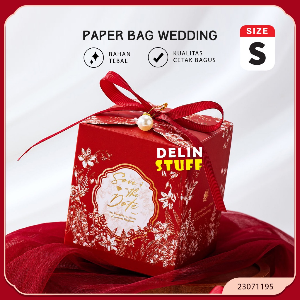 Paper Bag Wedding Kotak Souvenir Pernikahan Paperbag Goodie Bag Wedding Save the Date (23071195)