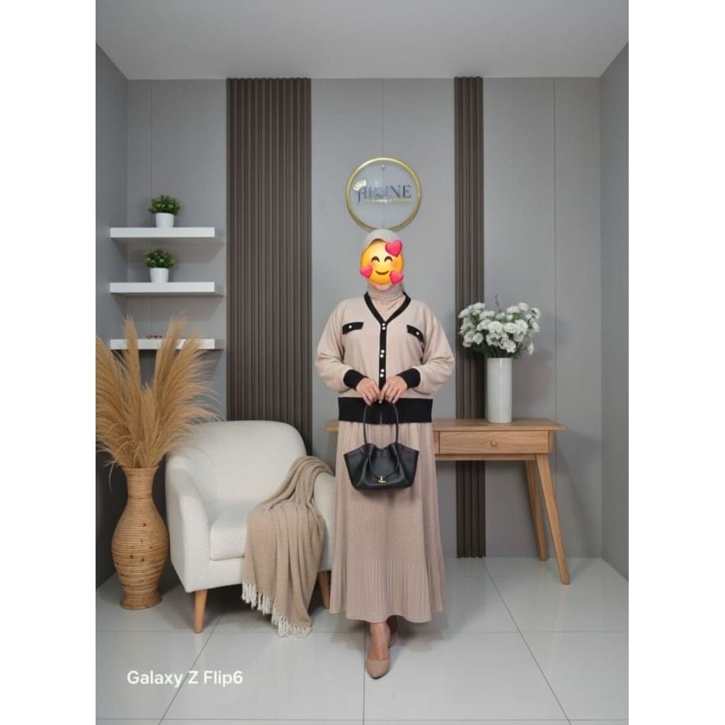 ❤AIRINE❤ 818A Setelan Rok Knit Import / Atasan Wanita + Rok Knit Plisket