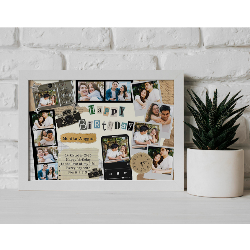 SATU HARI JADI kado Ulang Tahun ScrapFrame foto Bingkai kado wisuda /Frame Gift Ultah figura/ kado w
