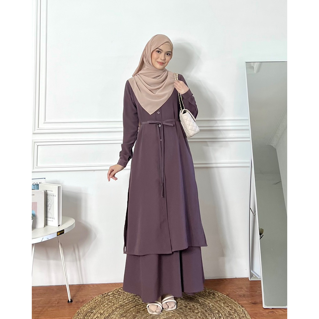 Elmiza - Arumi Set Bahan Premium Beverly Lux Set 2in1 Muslimah Terbaru Simple Elegant