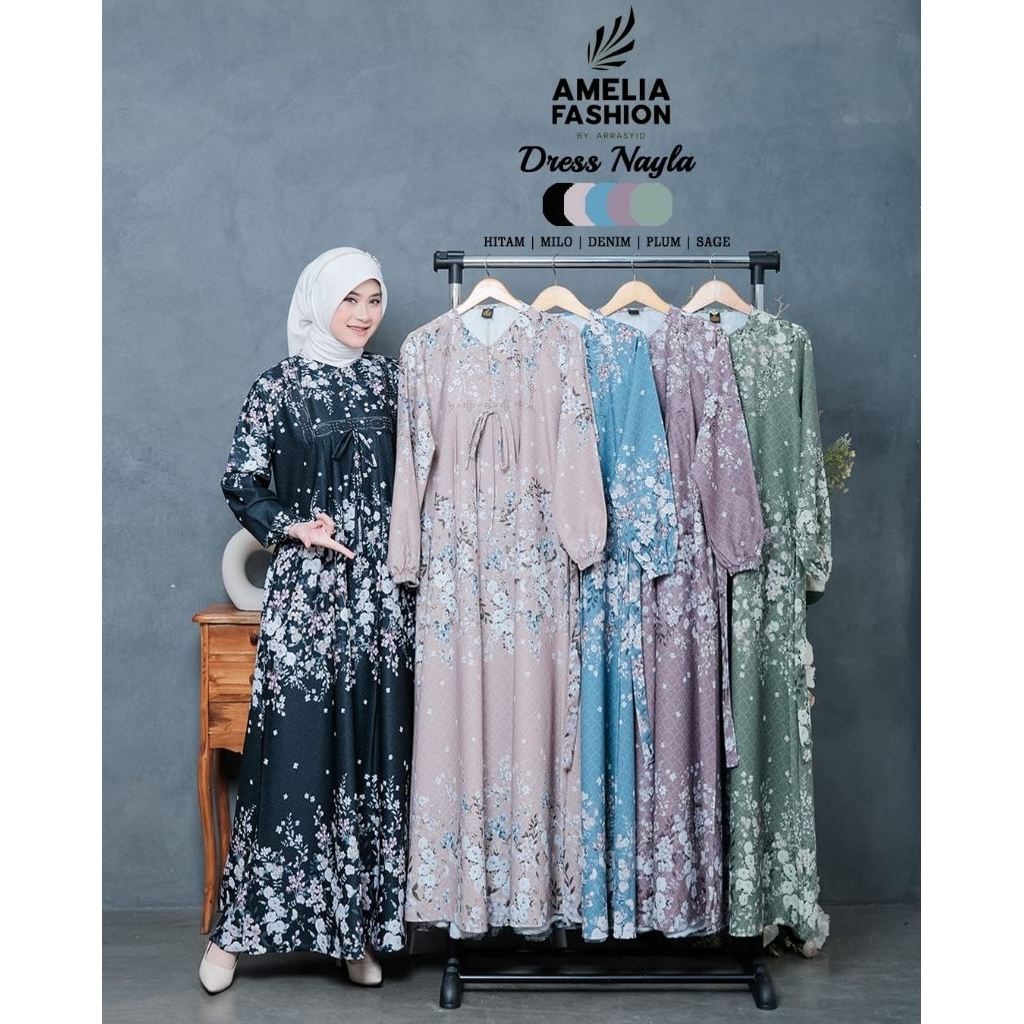 NAYLA SILK DRESS/GAMIS SILKY ORY AMELIA/GAMIS LIONEL ORY AMELIA FASHION