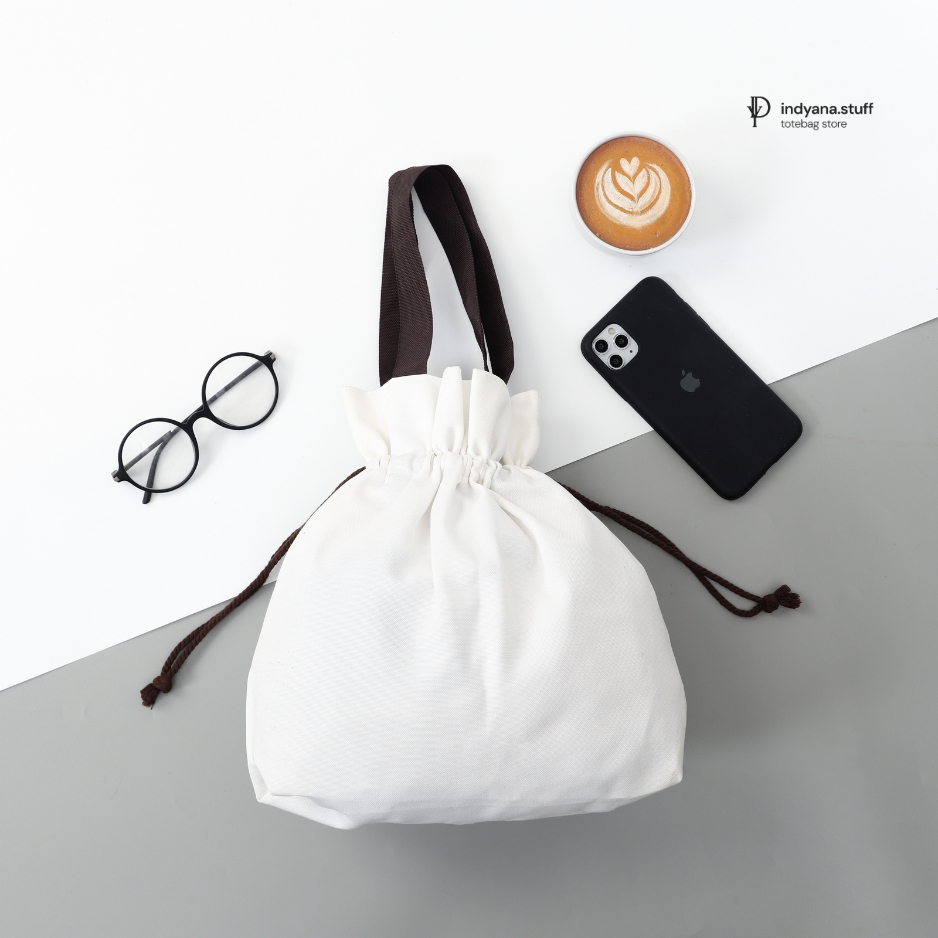 TAS CUSTOM SATUAN HAMPERS KANVAS POLYESTER  (Bisa custom nama/ design sablon)