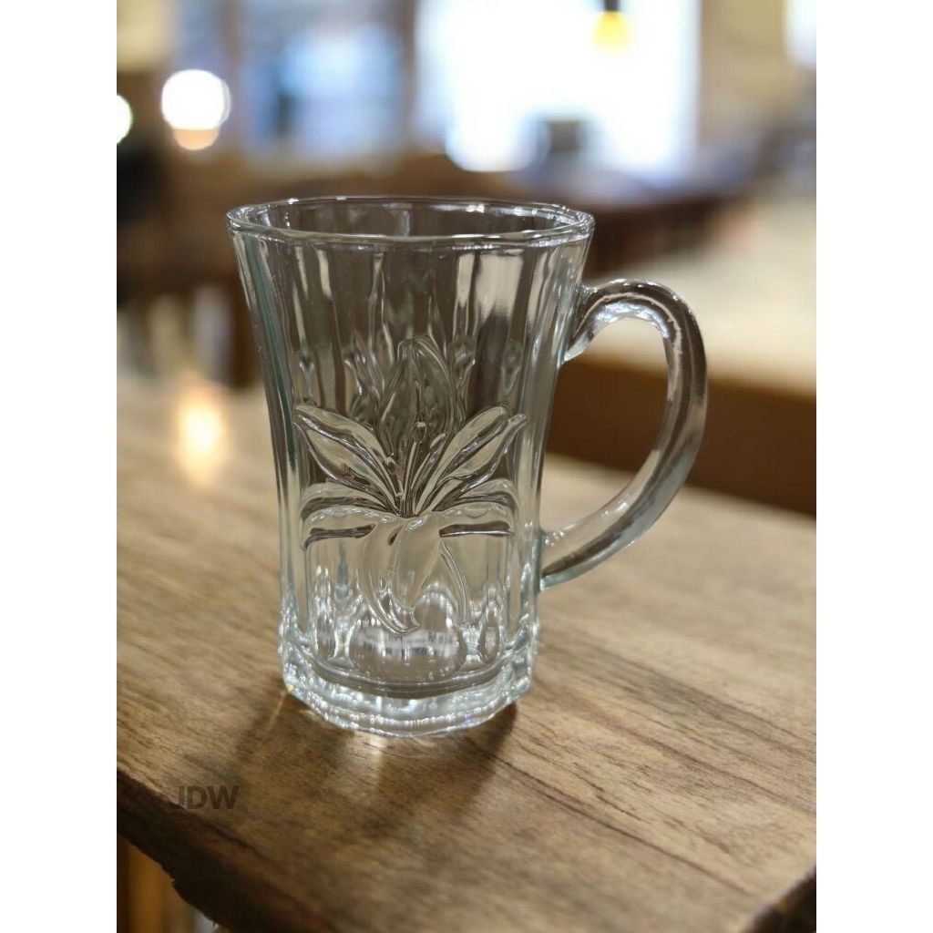 Gelas kaca aesthetic || Gelas kaca motif bunga || Gelas teh / kopi
