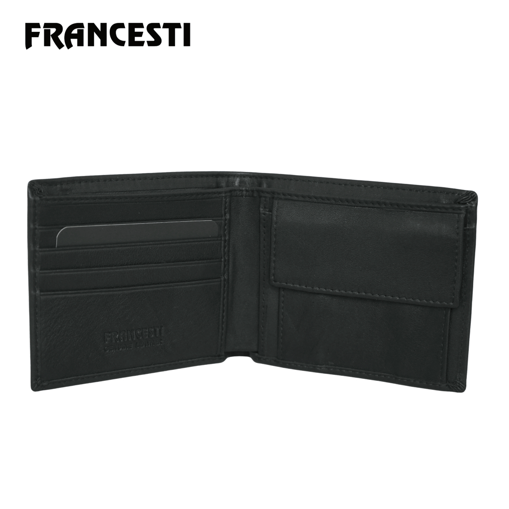 Francesti Dompet Pria/Wanita Genuine Leather 162 Black kulit asli original