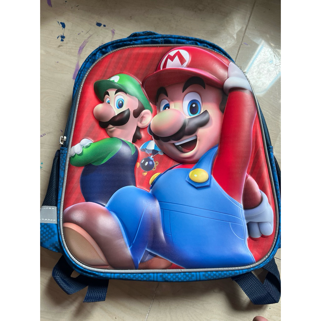 tas ransel sekolah super mario anak hsd 2 ruang
