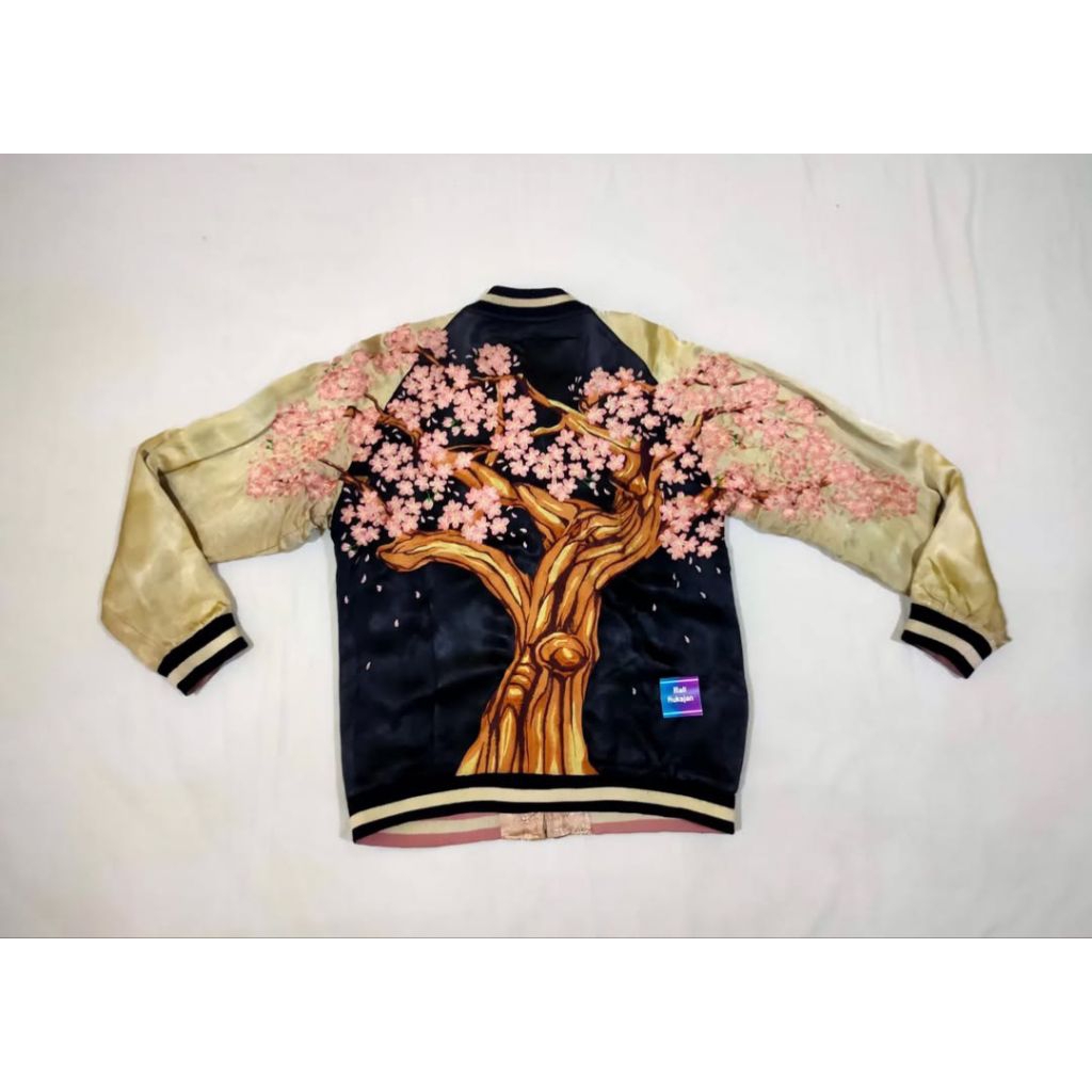 sukajan vintage sakura tree heavy embordired rare item
