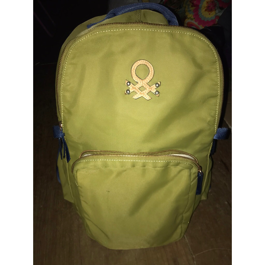 ransel backpack benetton hijau original preloved