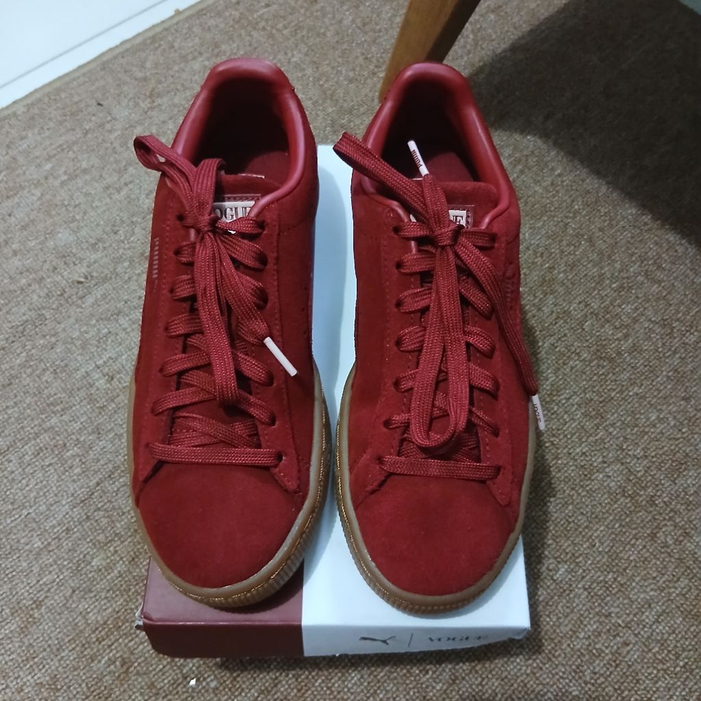 sepatu puma suede classics vogue - intense red