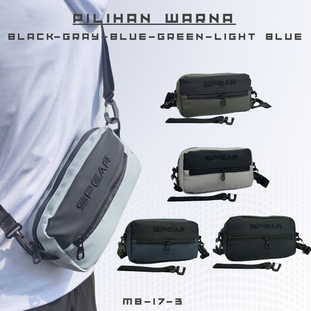 SPEAR  Tas Messenger Tas Genggam Pria Waistbag Unisex Tas Bahu Hand Bag Impor MB-17-3