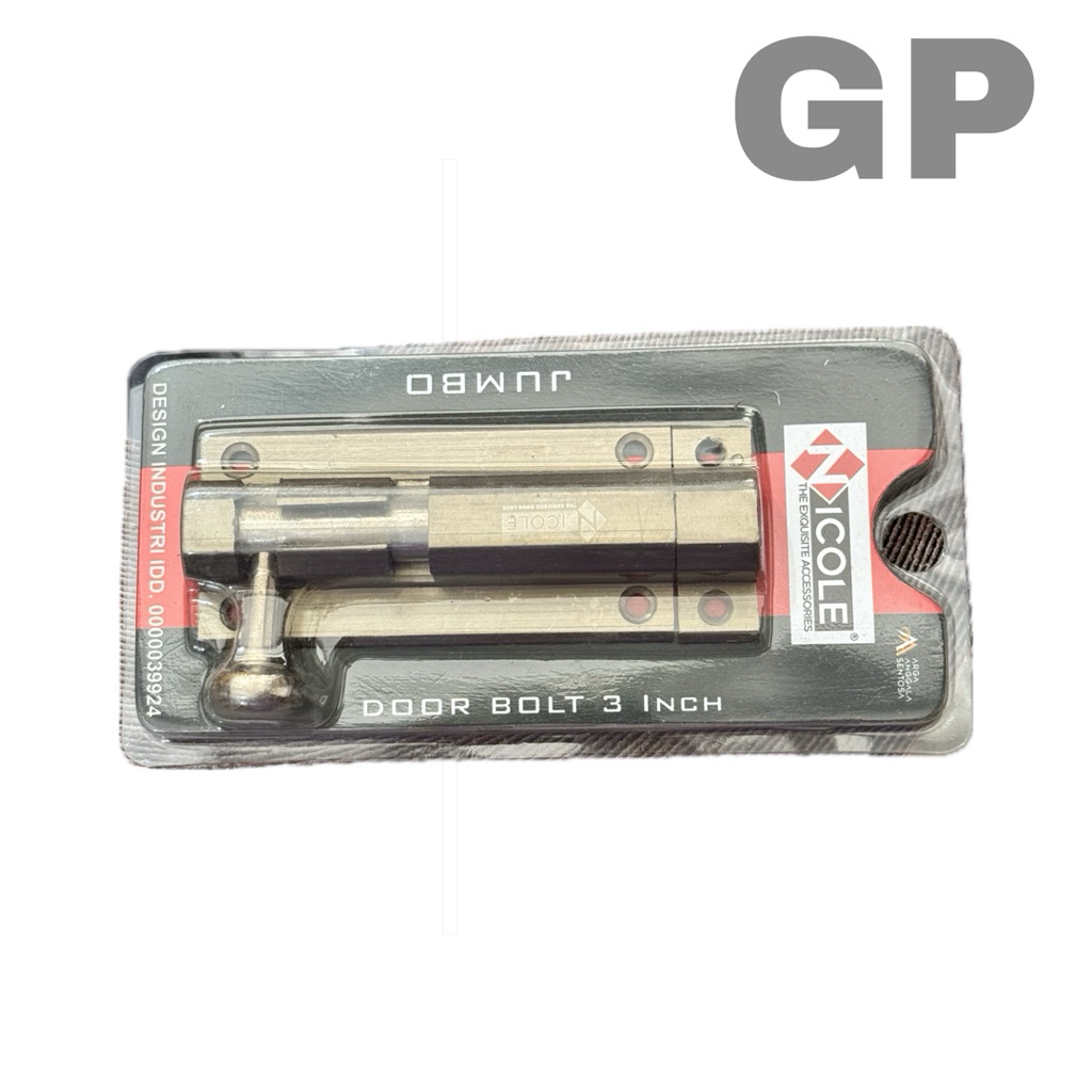 Grendel Door Bolt Nicole 3” 4” || Pintu Jendela