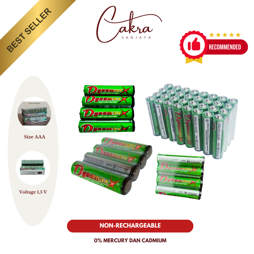CS Baterai DYNAMAX AAA/A3 heavy duty battery SNI A3 1.5 volt/Baterai Cas