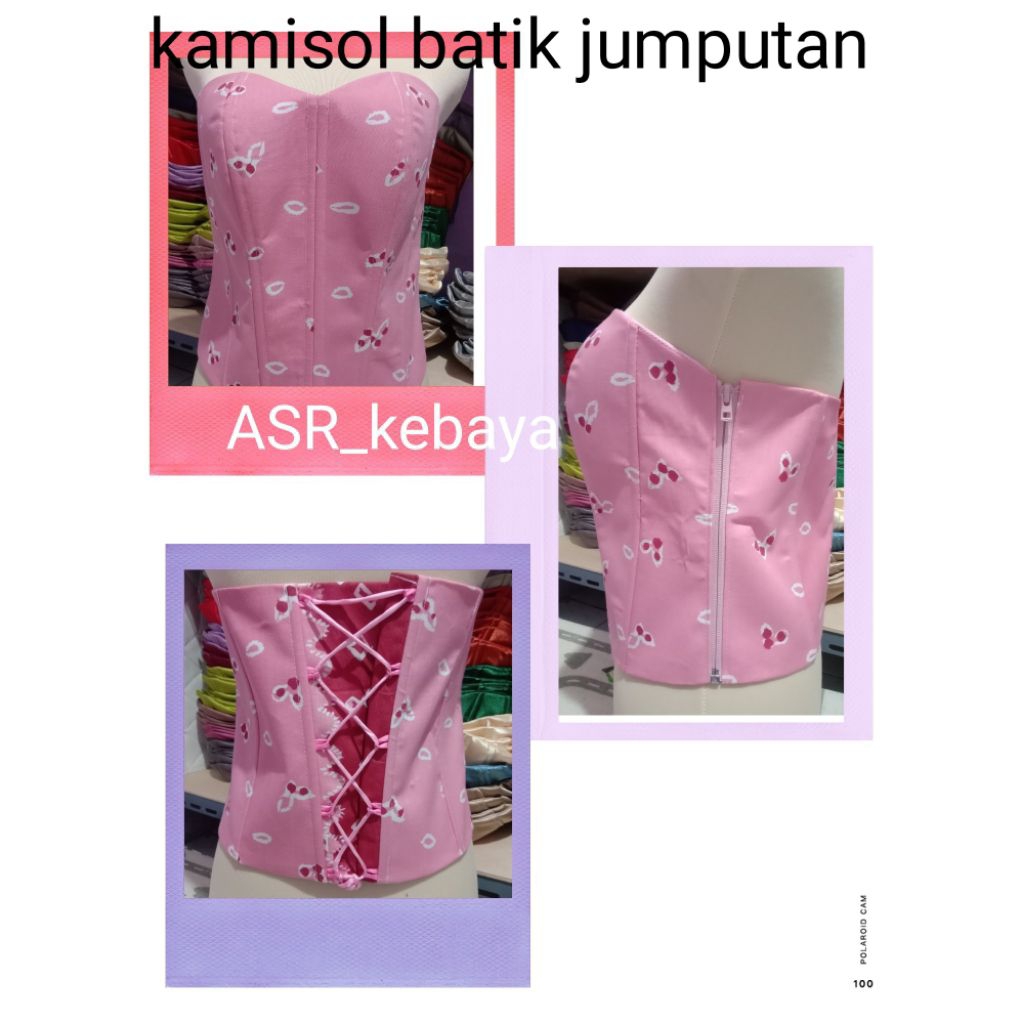 kamisol jumputan/kemben jumputan/bustier daleman kebaya jumputan/longtorso batik