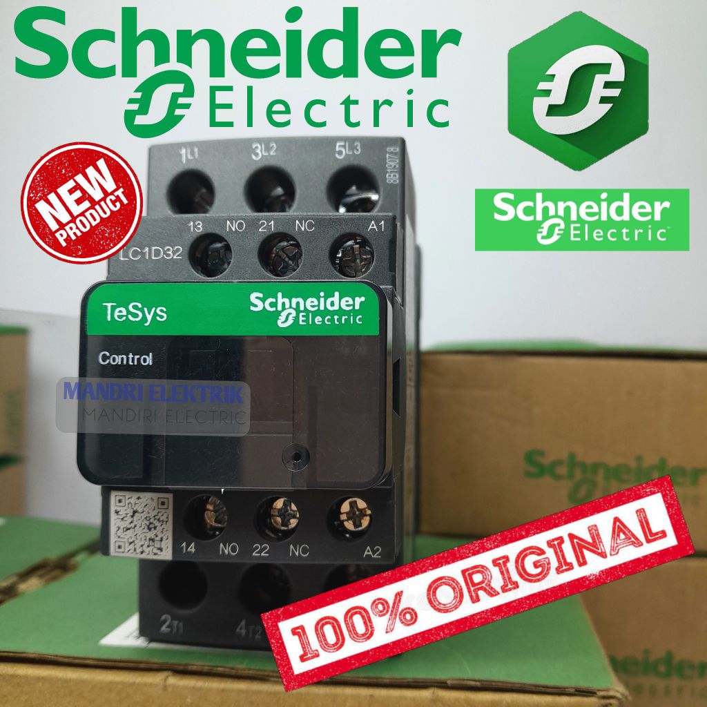 contactor/kontaktor Schneider lc1d32b7 lc1d 32b7 b7 24v 50a 3p original