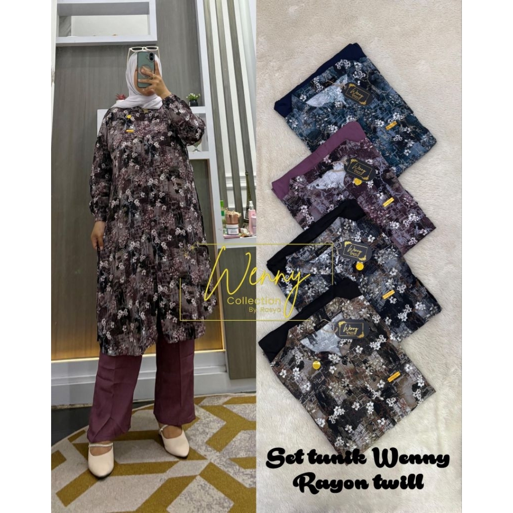 SETELAN LONG TUNIK/SETLONG RAYON TWILL WENNY