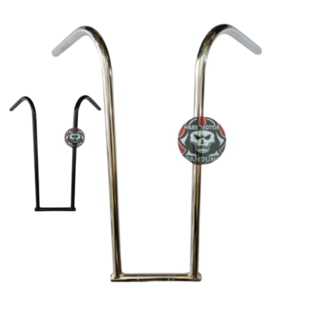 Stang Rabbit Polos Tinggi Stang Custom Chopper Stang Motor Stang Sepeda Universal