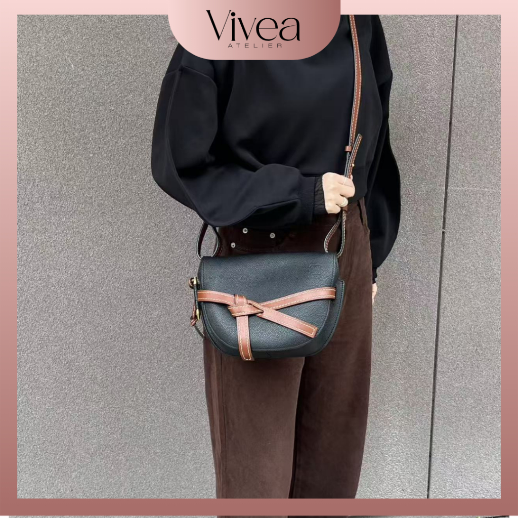 Preorder – Tas Selempang Kulit Mini Saddle Tas Crossbody Kulit Premium 25cm Tas Saddle Kulit Small G