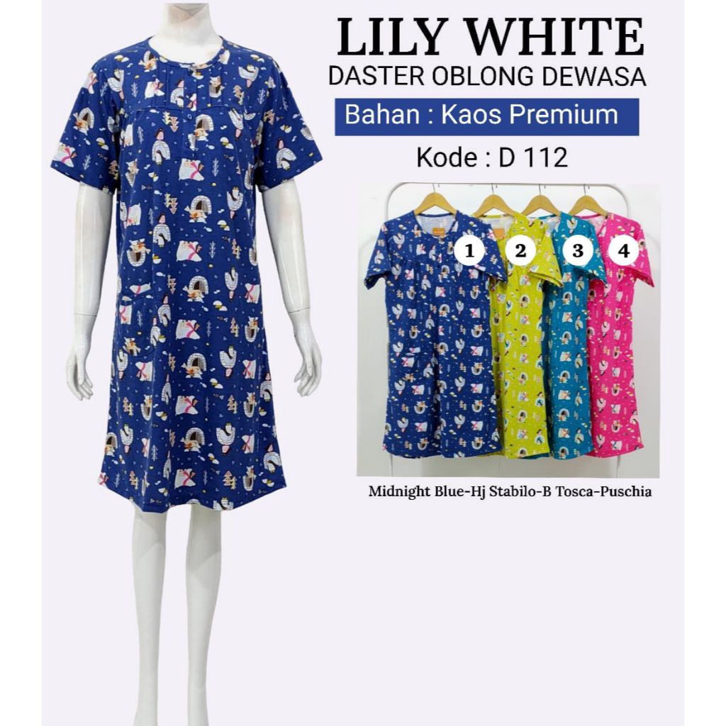 Daster DT Lengan Pendek All Size LILY WHITE Anne Claire Busui hamil Kaos Bumil