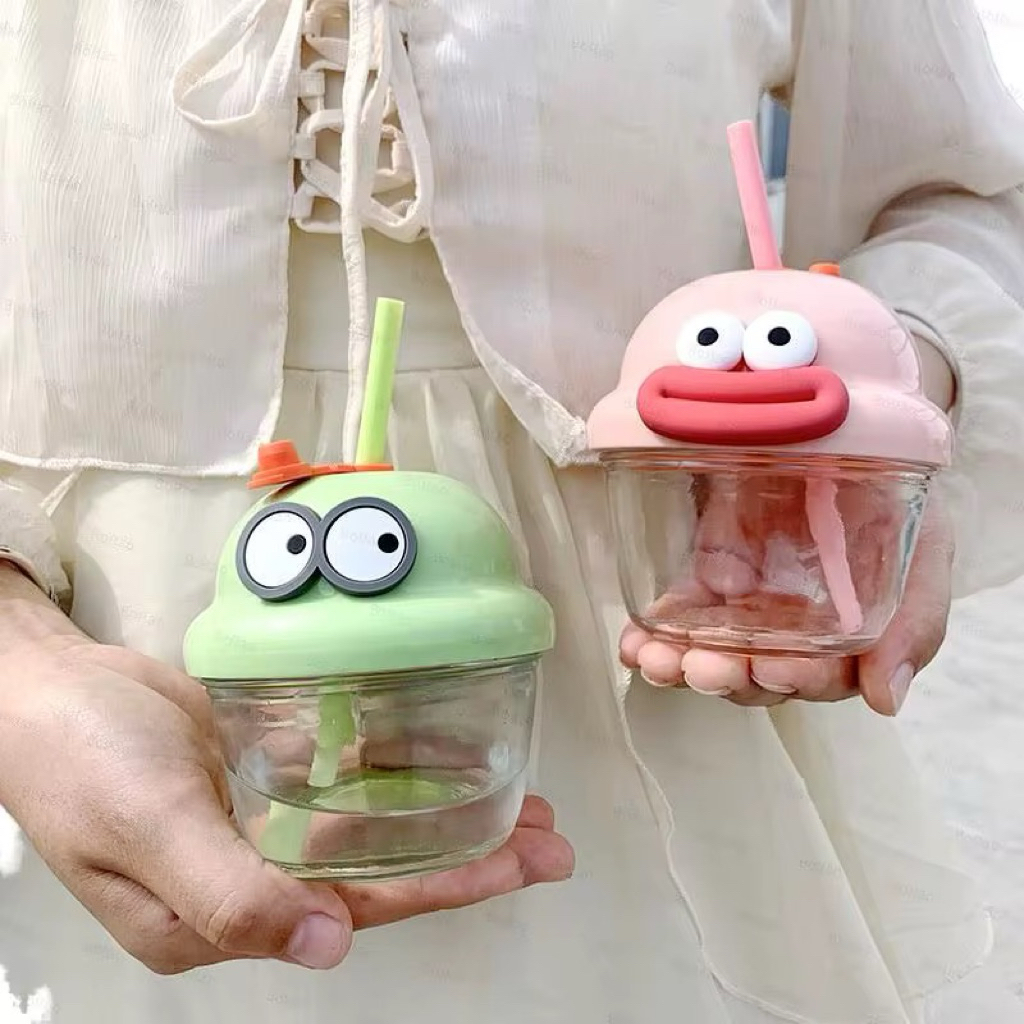 [PSS] TB-02 BOTOL MINUM KACA ANAK KARAKTER | TUMBLR KACA | GELAS MINI KACA | TERMOS MINI | SOUVENIR 