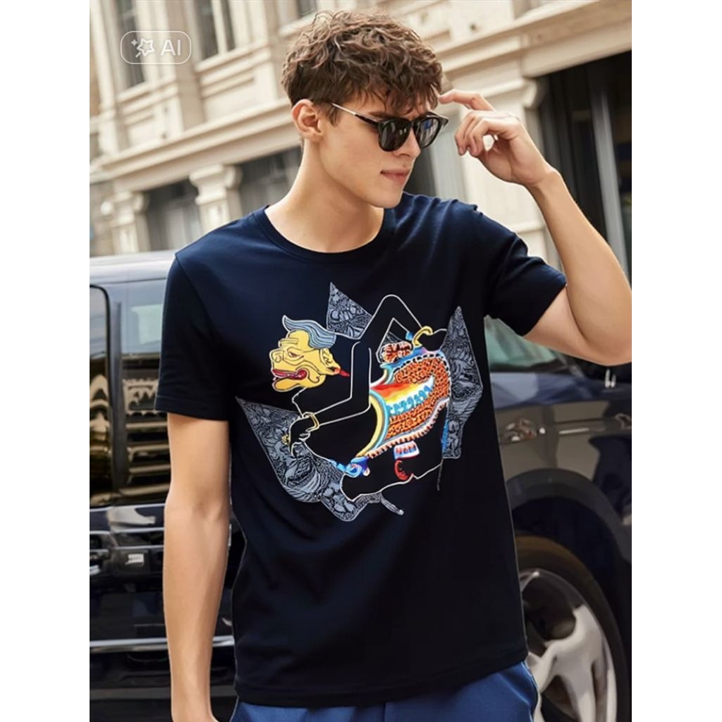 KAOS DISTRO BATIK WAYANG SEMAR MESEM NEW / OBLONG DEWASA MURAH