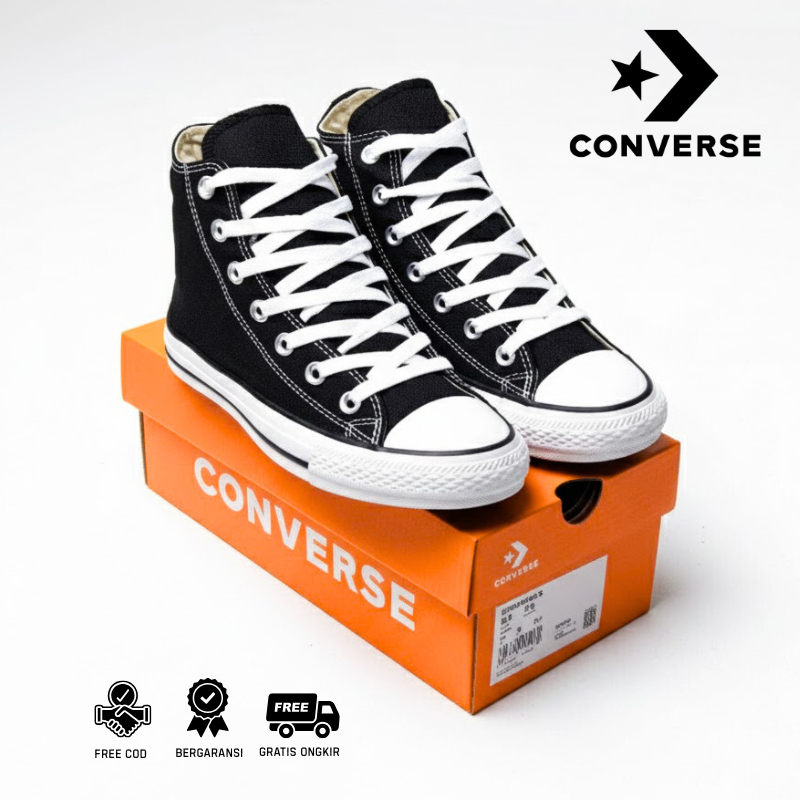 Sepatu Converse All star High Classic Black White - Sepatu Sekolah Nb Hitam Putih Pria Wanita Murah 