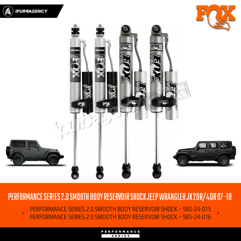 Fox Performance Series 2.0 Smooth Body Reservoir Shock JEEP Wrangler JK 2-DR/4-DR 2007-2018 (985-24-