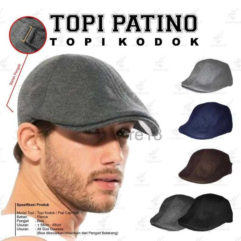 Topi Kodok Pria Patino – Flat Cap Classic, Peaky Blinders Style, Casual