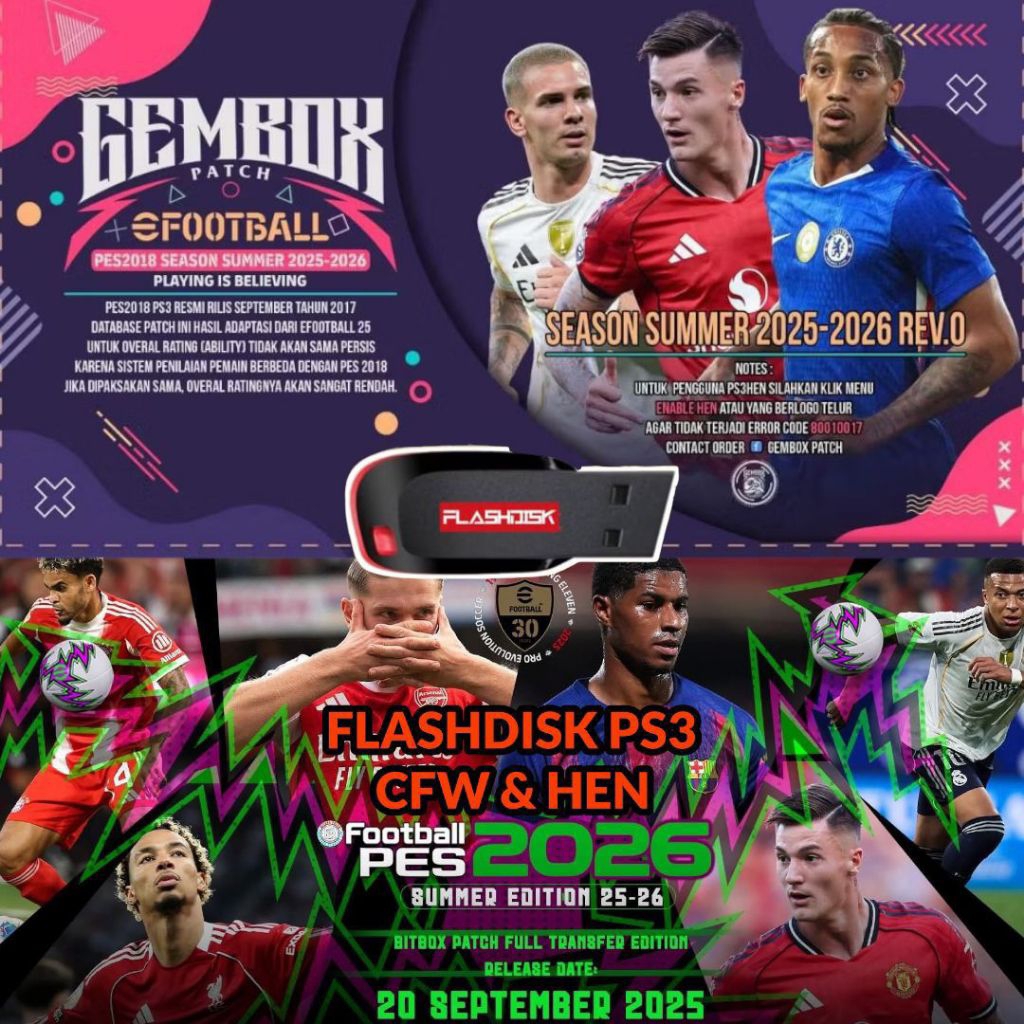 Murah meriah Flashdisk PS3 Bola Update Terbaru Gembox BITBOX
