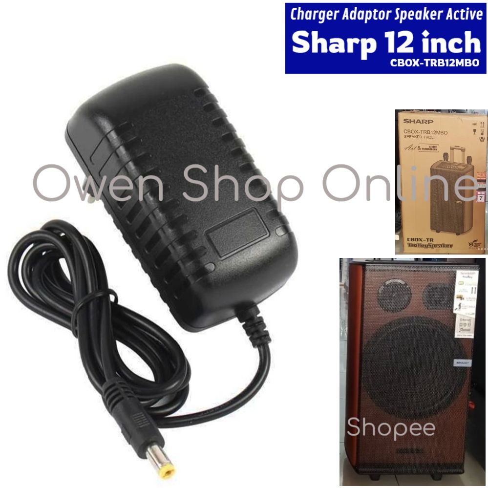 Adaptor Charger Speaker Sharp 12 Inch CBOX-TRB12MBO Adapter Active Shap