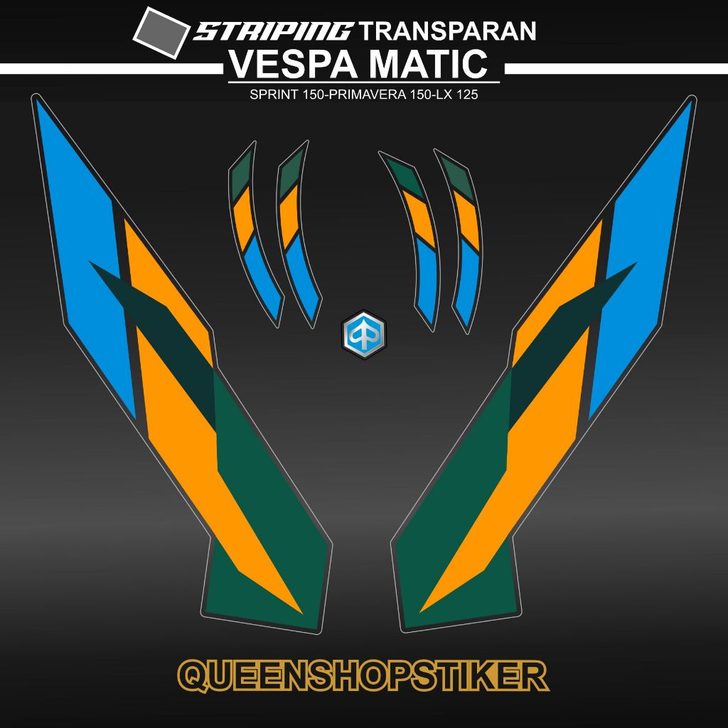 STRIPING TRANSPARAN UV  VESPA MATIC MOTIF 01 / VESPA SPRINT / VESPA PRIMAVERA / VESPA PRIMAVERA S 15