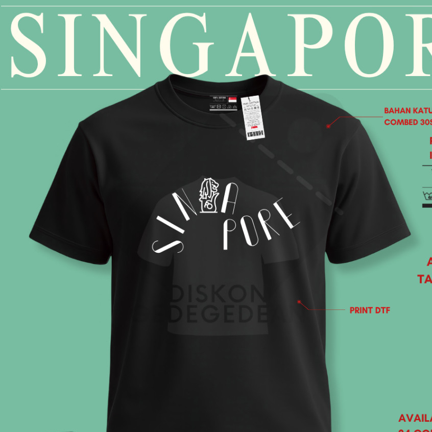 Kaos Oleh Oleh Singapore Singapura  Baju Oleh-oleh Singapore Singapura Kaos Souvenir Singapura Singa
