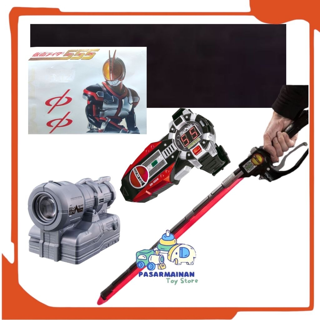 Mainan Pedang Kamen Rider DX Faiz Edge 555 Compatible Lampu Dan Suara
