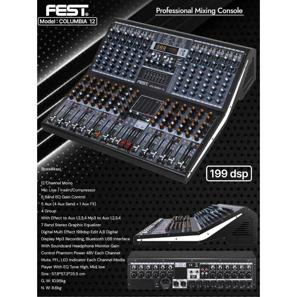 MIXER AUDIO FEST COLUMBIA 12 COLUMBIA12 ORIGINAL