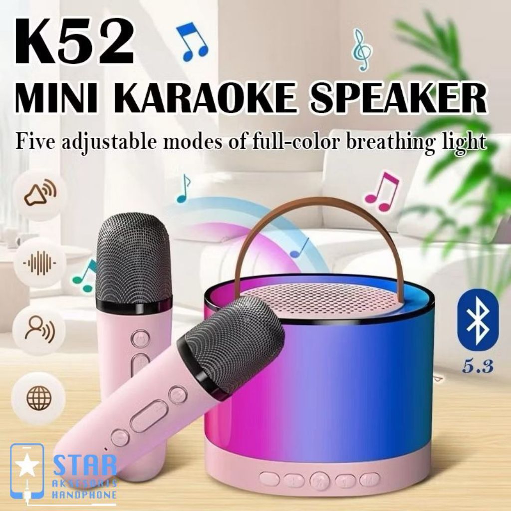 [ K52 1 Microphone ] Smart Portable Speaker K52 Speaker Bluetooth LED