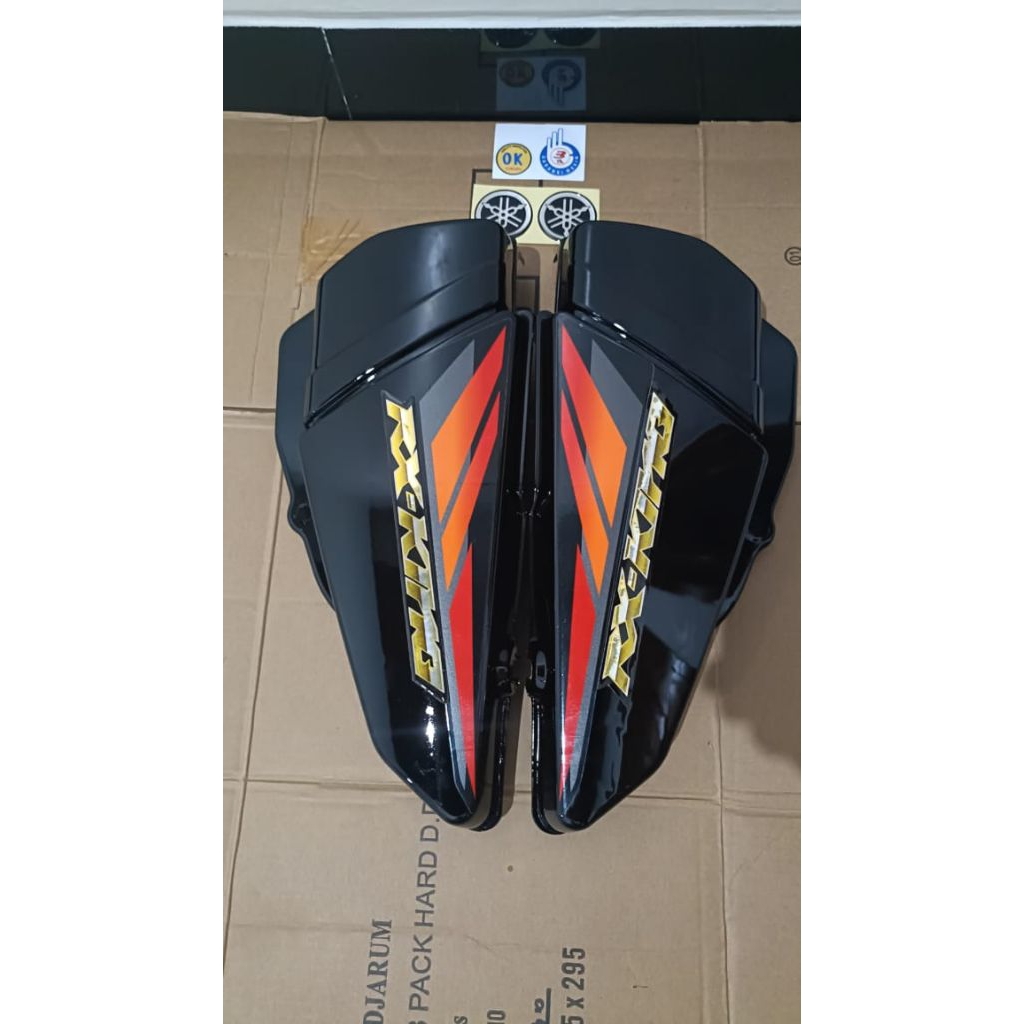 COVER BOK AKI RX KING HITAM FULLSET STRIPING 2002 HITAM OREN TRPONG AKI RX KING BOK HALUS