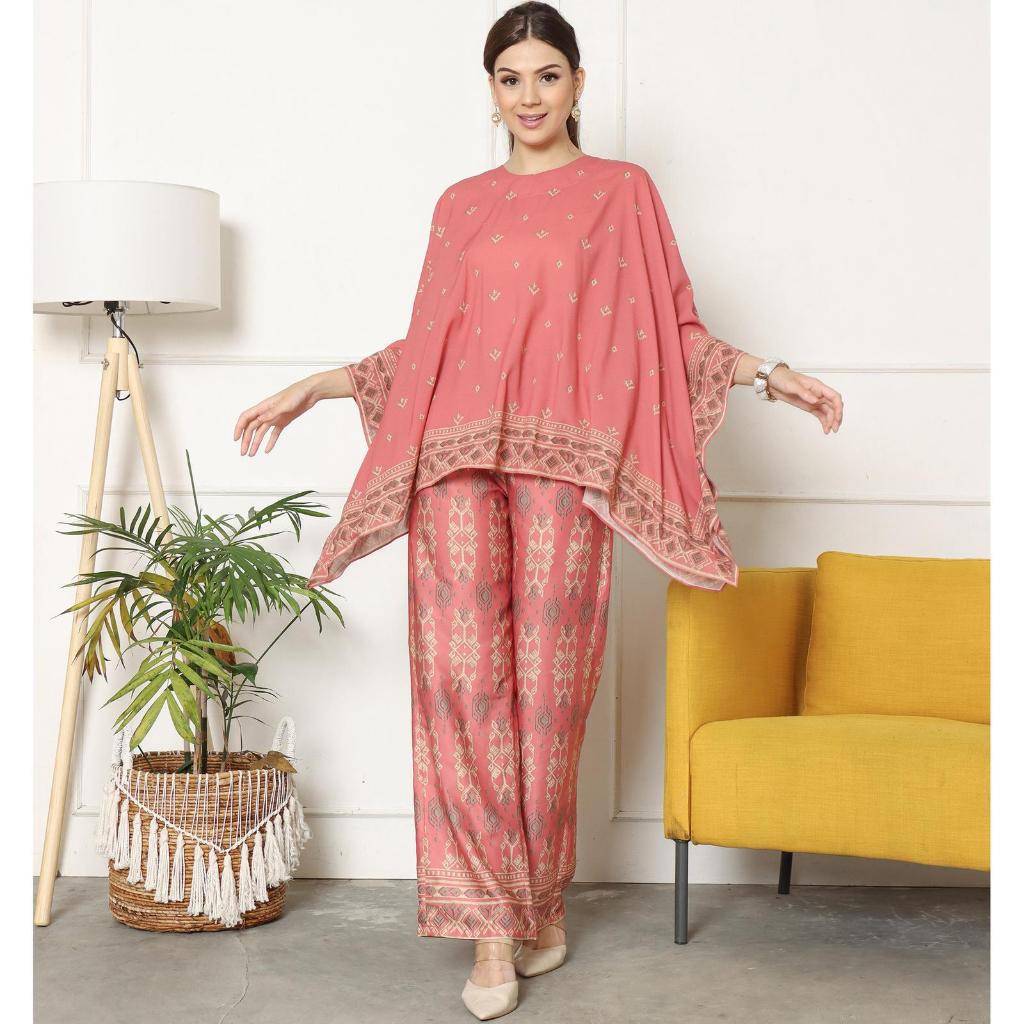 Kanzi Collection Songket Pants Set Etnik Modern Tunic Motif Gold S-XXL