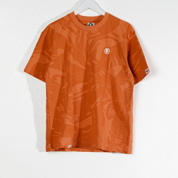 Kaos AAPE NOW EMBROIDERY WHITE CAMO ORANGE TSHIRT 100% ORIGINAL