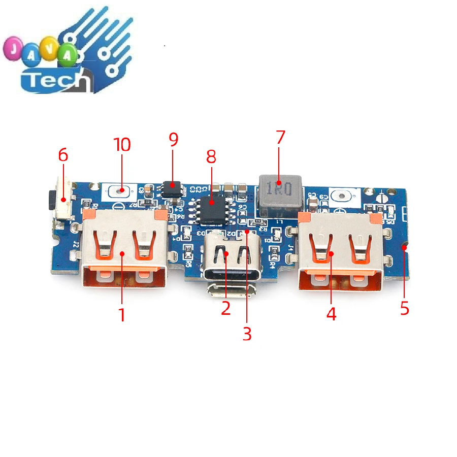 BEST SALE MODULE POWERBANK DUAL USB 5V 2.4A INPUT TYPE C + MICRO USB LITHIUM BATTERY 18650 CHARGER