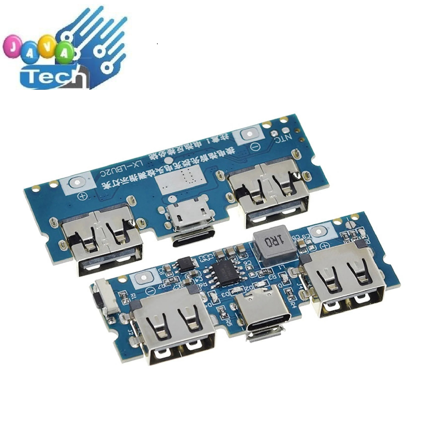 Terbaru Module Powerbank Dual Usb 5V 2.4A Input Type C + Micro Usb Lithium Battery 18650 Charger