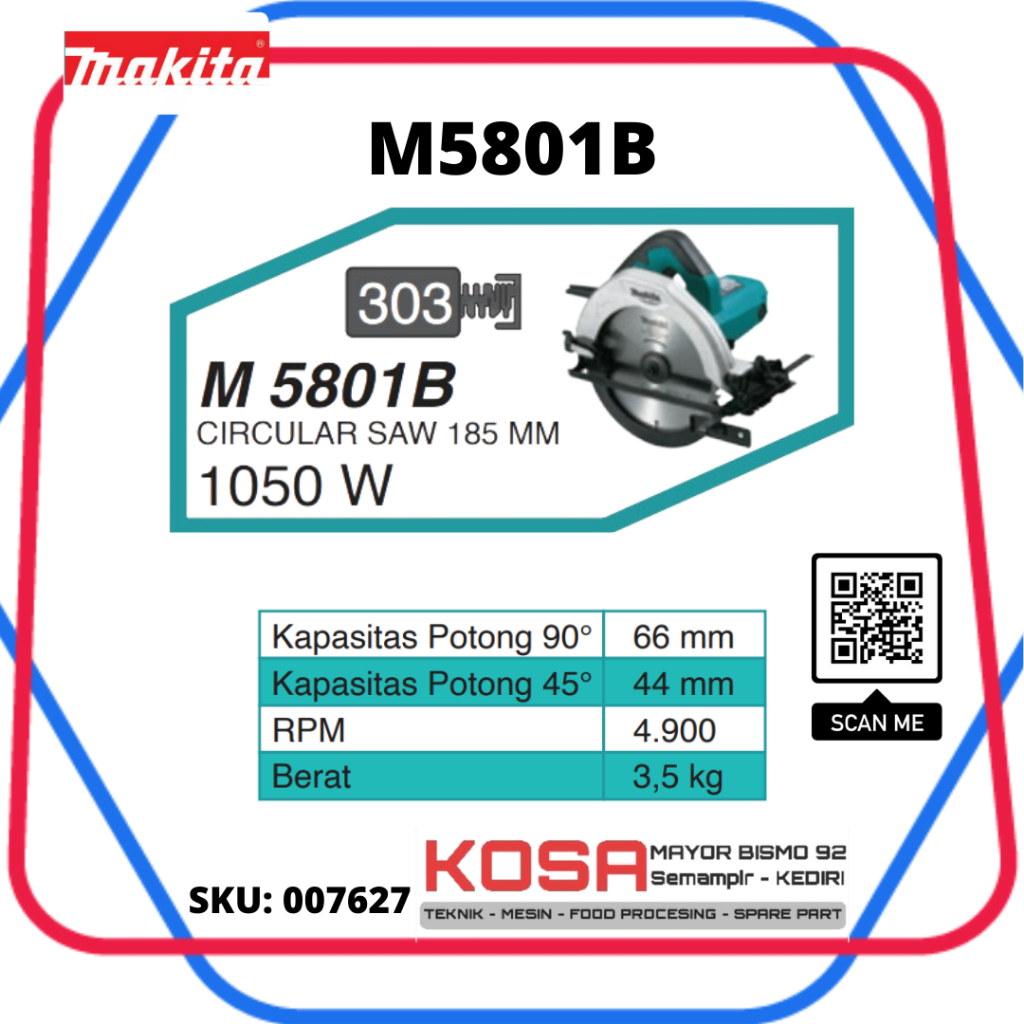 MAKITA M5801B Circular Saw 7inch MAKITA M-5801B Circular Saw 7" MAKITA MT580 Circular Saw MAKITA M 5