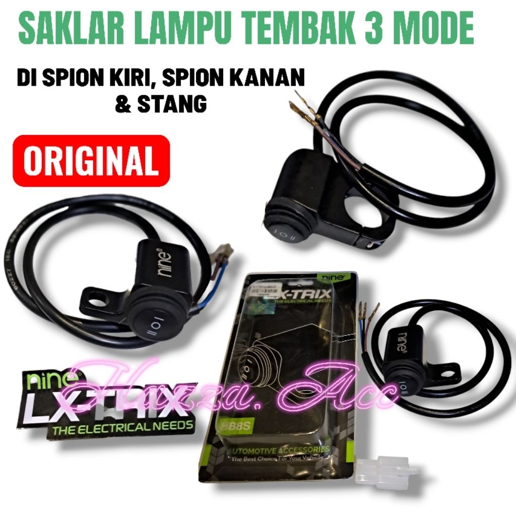 LX-TRIX Switch Saklar Lampu Tembak Motor 3 Fungsi 3 Mode Spion Stang Motor Waterproof